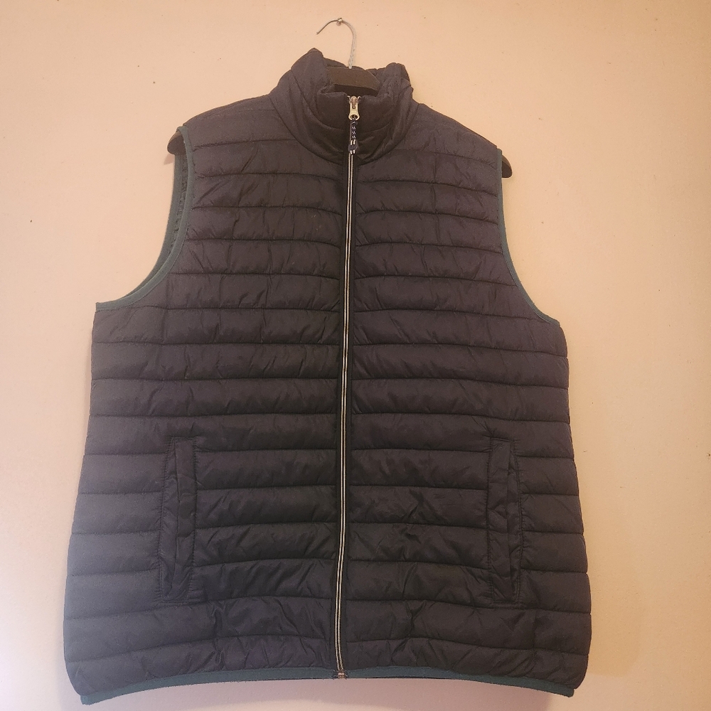 IZOD Advantage Performance Quilted Puffer Vest Navy Blue Cozy Layer Mens Size M